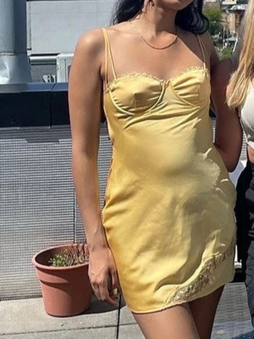Meshki Joslyn Yellow Mini Dress